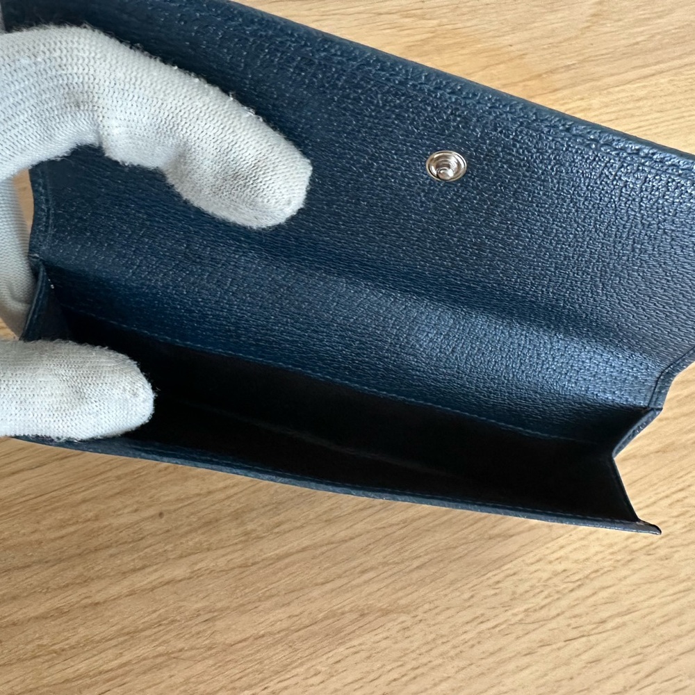 Gucci Blue Gg Studded Interlocking Leather Wallet - Picture 8 of 14